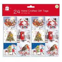 Hand crafted traditional Christmas gift tags-pk24