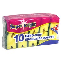 Superbrite handgrip sponge scourers-pk10