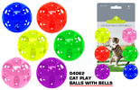 Cat play balls with bells-pk6
