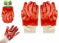Red dipped work gloves