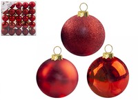 Red baubles-pk25x3cm