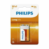 Phillips LongLife zinc chloride batteries-9v