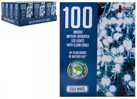 100 LED battery operated lights-cold white