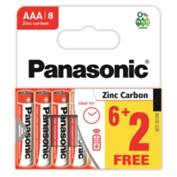 Panasonic Zinc Carbon Batteries-AAA-pk6+2