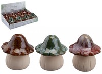 Ceramic toadstool-3 astd colours