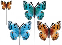 Metal realistic butterfly on stake-3 astd