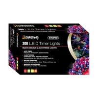 200 Multi coloured LED battery operated timer lights