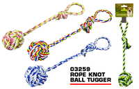 Dog rope ball tugger