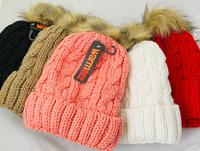 Warmeez deluxe hat with fur pom pom-5 colours